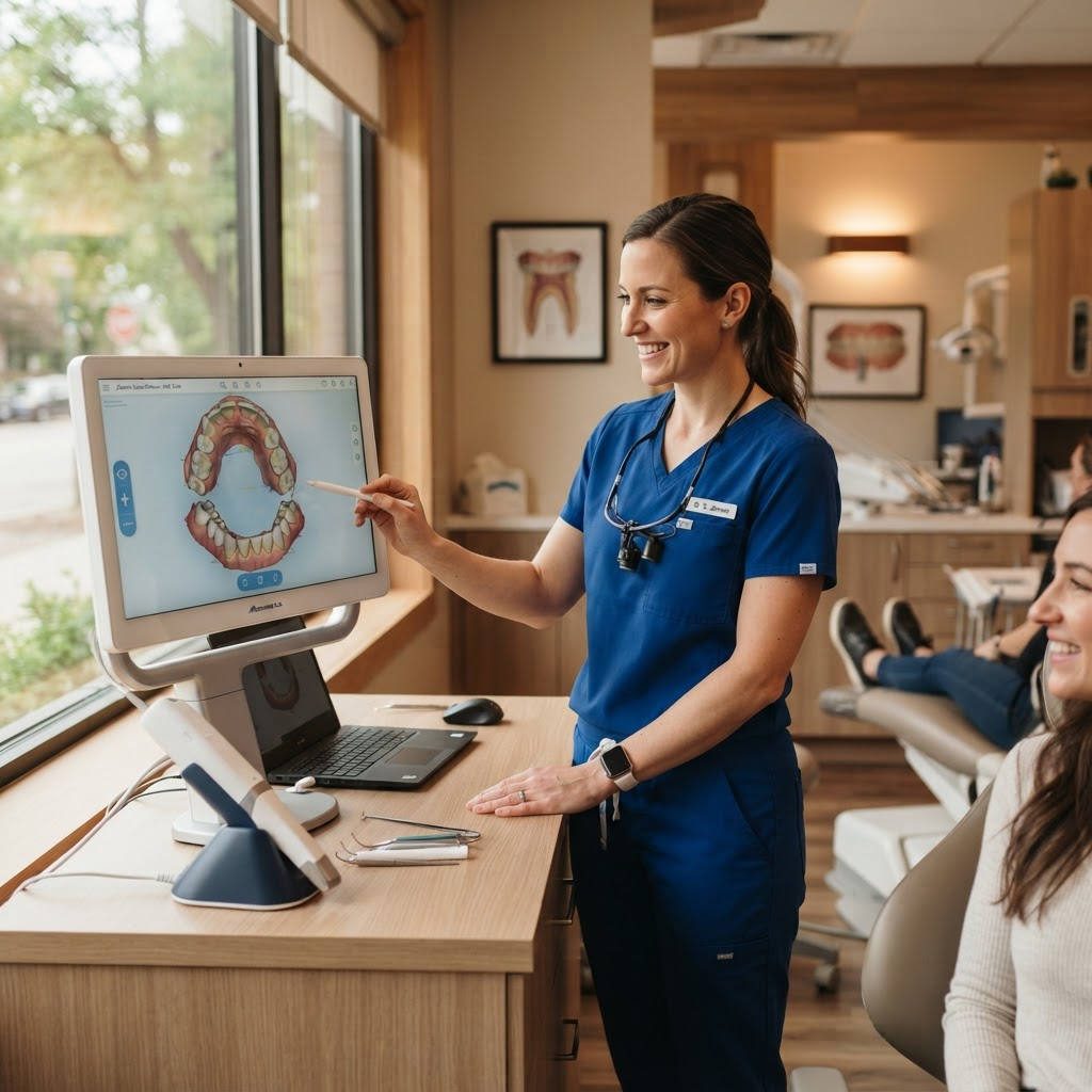 Advanced digital dental technology in a modern clinic